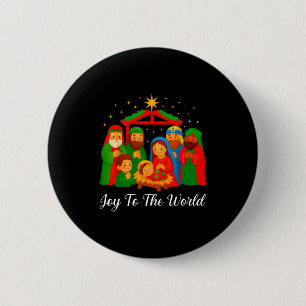Joy To The World Ugly Christmas Sweater Xmas Squad 6 Cm Round Badge