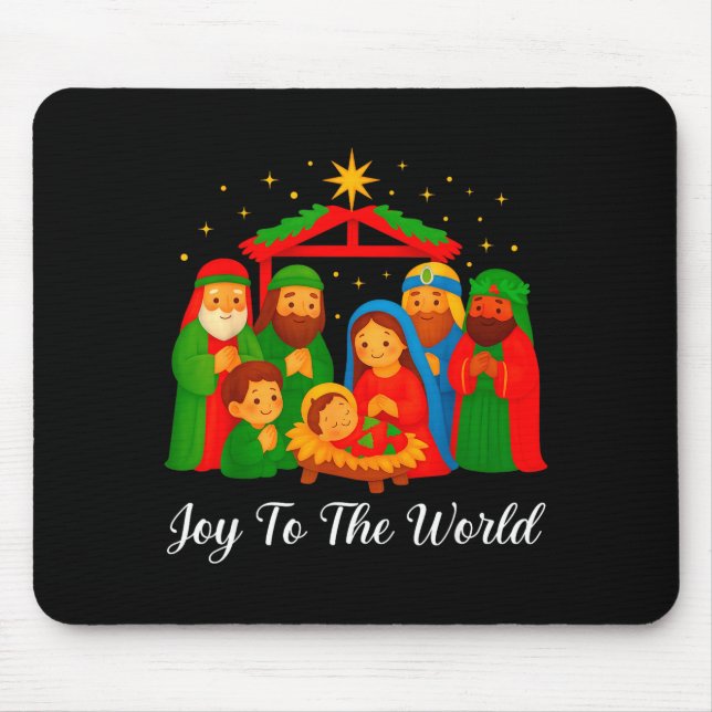 Joy To The World Ugly Christmas Sweater Xmas Squad Mouse Mat (Front)