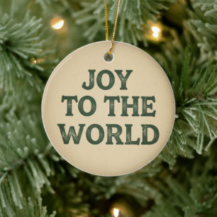 Joy to the World Vintage Christmas Decor Ceramic Tree Decoration