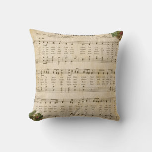 Joy to the World Vintage Sheet Music Cushion