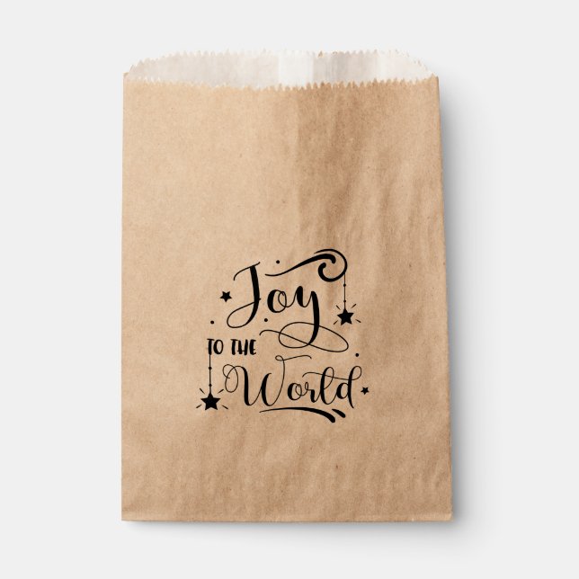 JOY TO THE WORLD Whimsical Christmas Holiday Favou Favour Bags (Front)