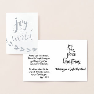 Joy to the World with Bible Verses Christmas Foil Card
