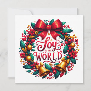 Joy to the World Wreath Greeting Card