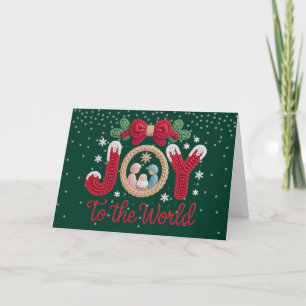 Joy To the World Yarn (Faux, Not actual Yarn) Holiday Card