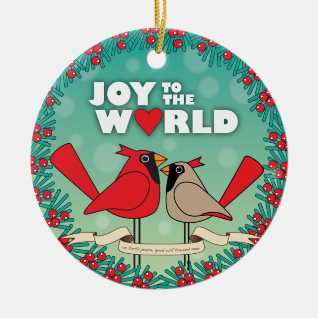 joy to world Christmas ornament (Front)