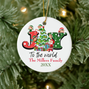 Joy Tree Christmas Customisable Name Ceramic Tree Decoration