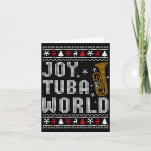 Joy Tuba World Funny Music Lover Ugly Christmas Sw Card