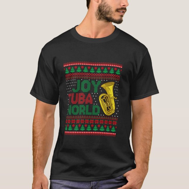 Joy Tuba World Ugly Christmas Sweater Music Lover  (Front)
