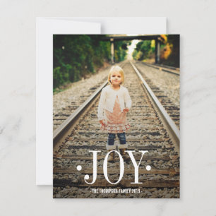 JOY Typography Xmas Christmas Photo Flat Card