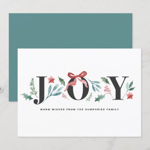 JOY Watercolor Holiday Foliage and Flowers