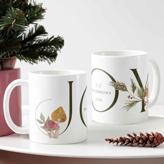 Joy Watercolor Woodsy Mushrooms  Coffee Mug (Joy Watercolor Woodsy Mushrooms Coffee Mug)
