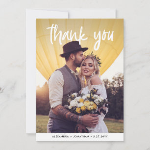 Joy   Wedding Photo Thank You Card