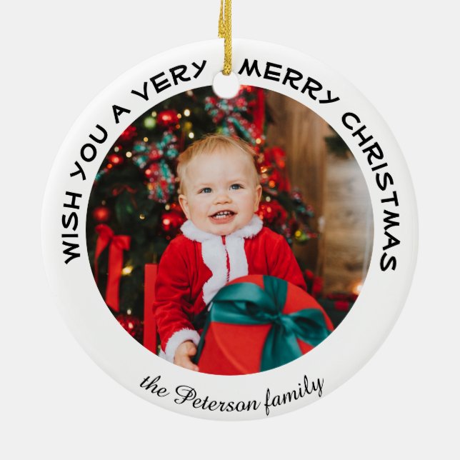 JOY | Wish You a Very Merry Christmas Ceramic Tree Decoration (Back)