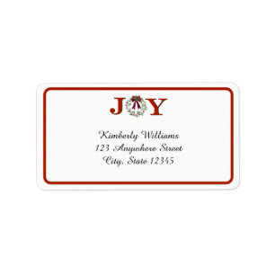 Joy With Wreath Label