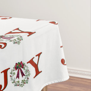 Joy With Wreath Tablecloth