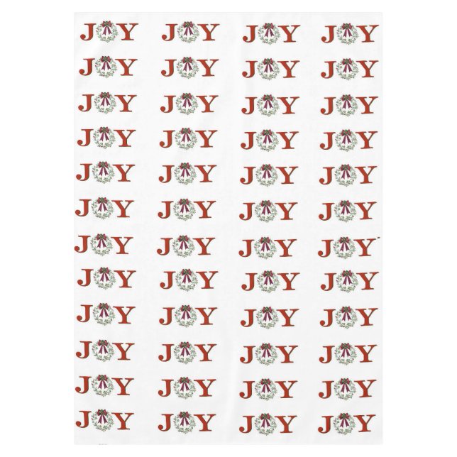 Joy With Wreath  Tablecloth (Front)