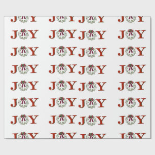 Joy With Wreath Wrapping Paper