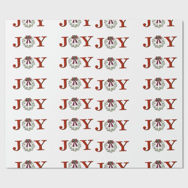 Joy With Wreath Wrapping Paper (Seam)