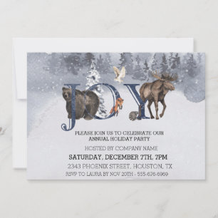 JOY Woodland Christmas Holiday Company Corporate Invitation