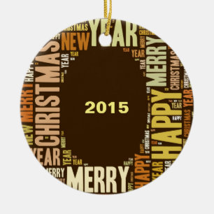 JOY Wordcloud Christmas Ceramic Tree Decoration