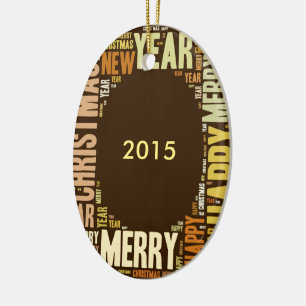 JOY Wordcloud Christmas Ceramic Tree Decoration