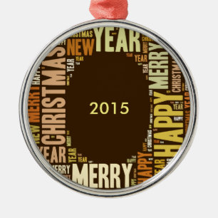 JOY Wordcloud Christmas Metal Tree Decoration