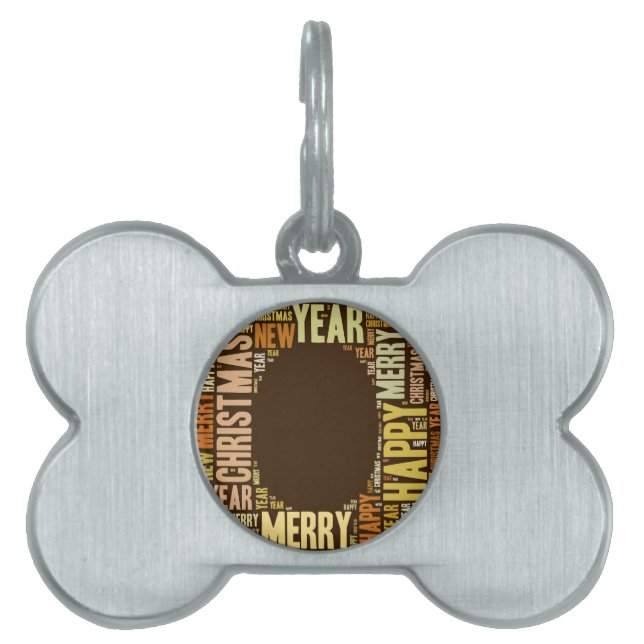 JOY Wordcloud Christmas Pet ID Tag (Front)