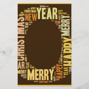 JOY Wordcloud Christmas Stationery