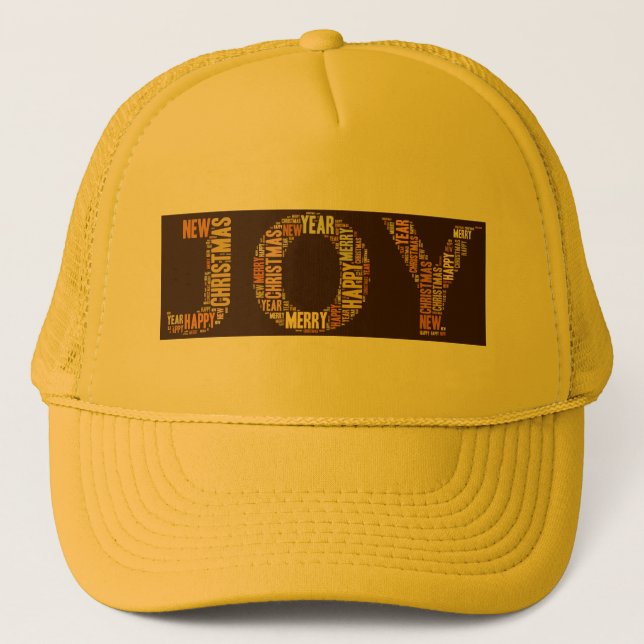JOY Wordcloud Christmas Trucker Hat (Front)