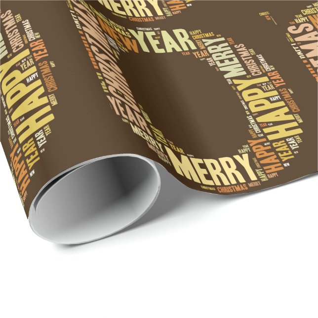 JOY Wordcloud Christmas Wrapping Paper (Roll Corner)
