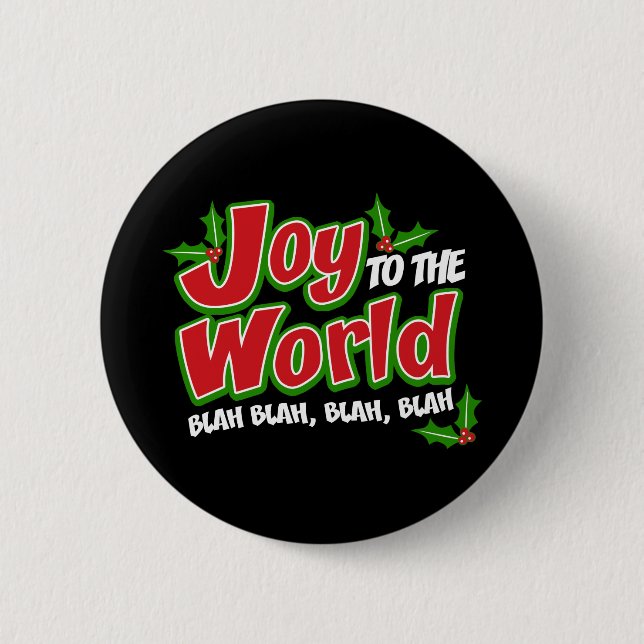 Joy World Blah Blah Round Button (dark) (Front)