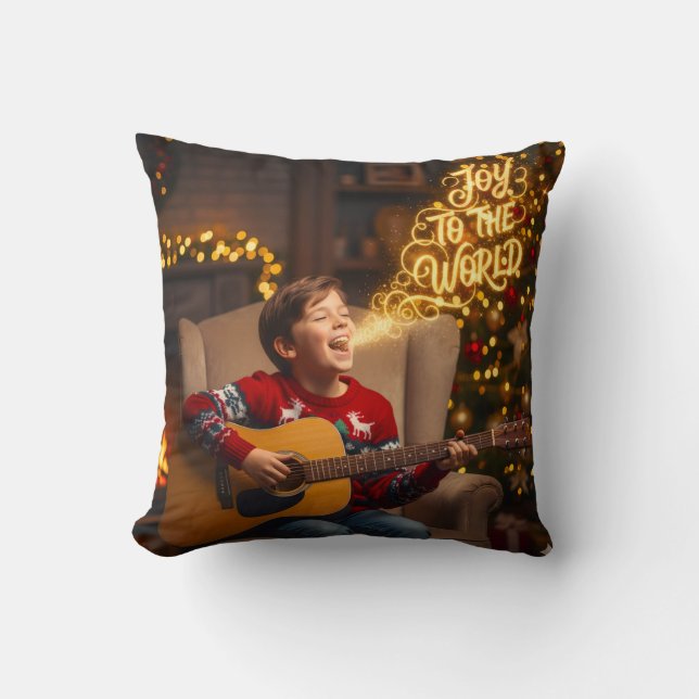 JOY WORLD CHRISTMAS OR ANY HAPPY TIME THEME CUSHION (Front)