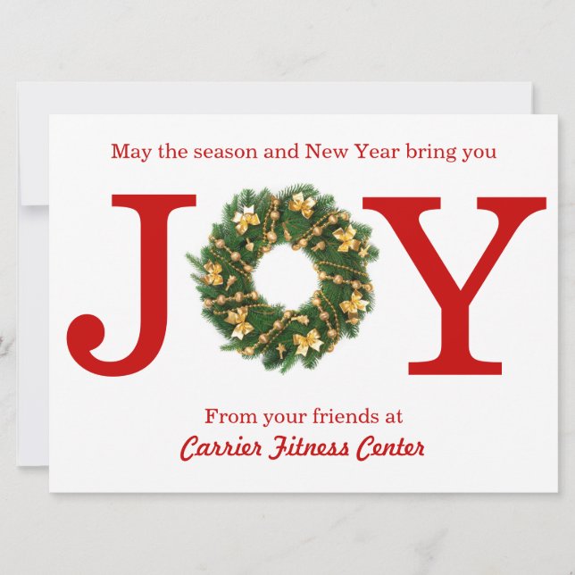 Joy Wreath Business - 6x8 Christmas Card (Front)