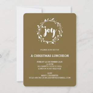Joy Wreath Christmas Party/Dinner/Meal Invitation