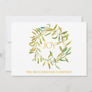 *~* JOY Wreath Corporate Business Holiday Card
