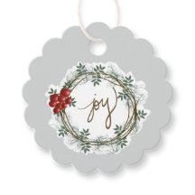Joy Wreath Gift Tag | Holiday