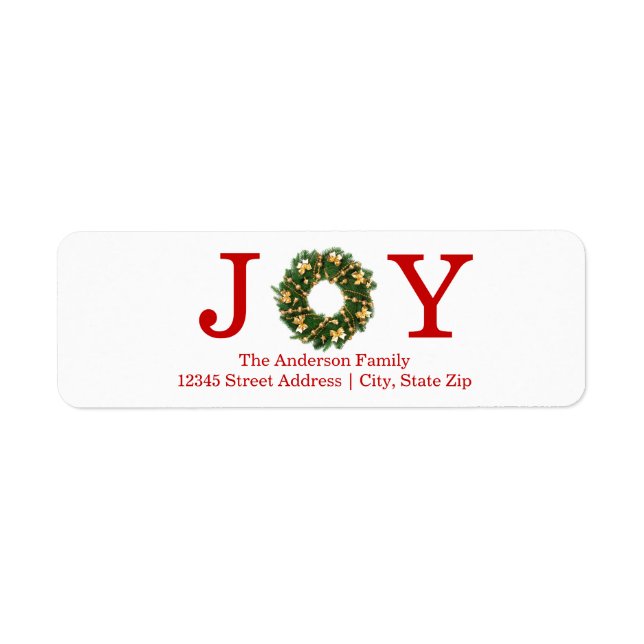 Joy Wreath - Return Address Label (Front)