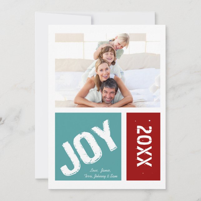 Joy Your Photo Christmas Card (Front)