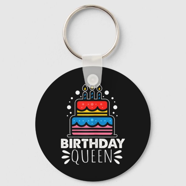 Joyable Queens Of Amusing Birthdays Quote Key Ring (Front)