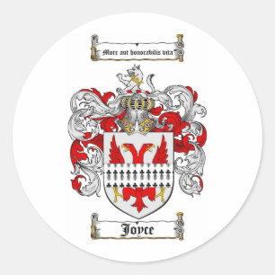 JOYCE FAMILY CREST -  JOYCE COAT OF ARMS CLASSIC ROUND STICKER
