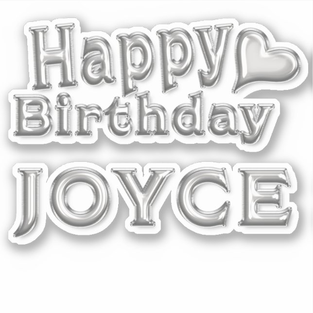 Joyce Happy Birthday silver Sticker (Front)