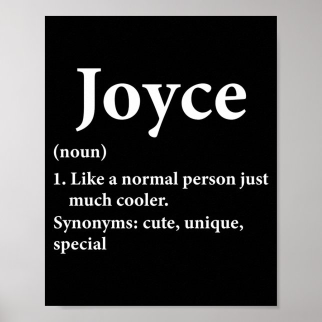 Joyce Name Definition Funny D  Poster (Front)