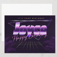 Joyce Name First name lila retro card Birthday