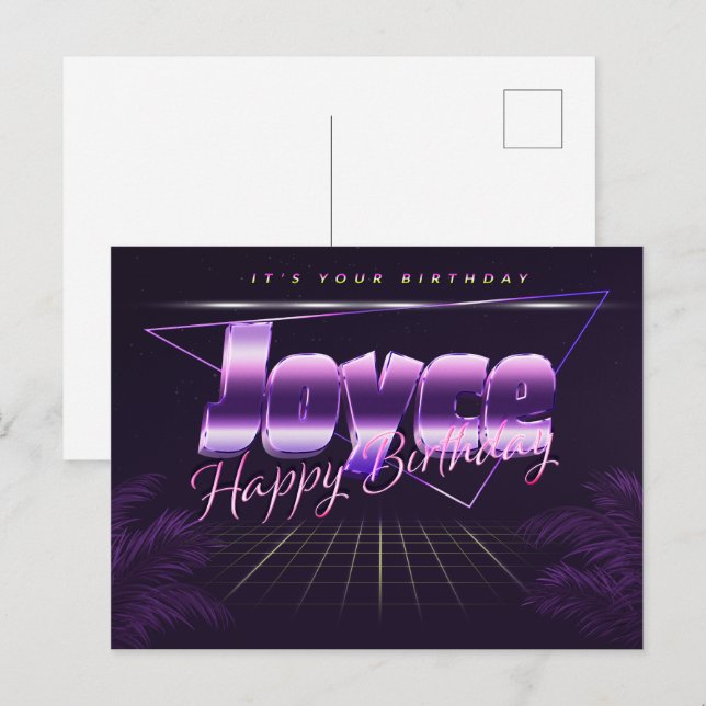 Joyce Name First name pura postcard birthday (Front/Back)