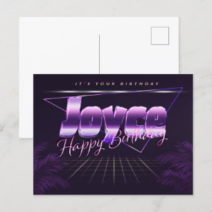 Joyce Name Vorname lila Postkarte Geburtstag Postcard