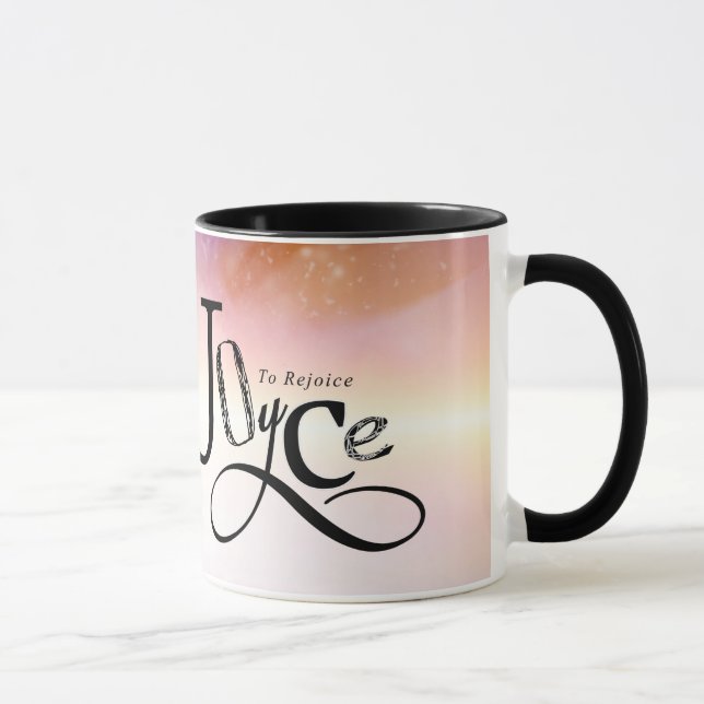 Joyce "To Rejoice" - Personalised name mug gift (Right)