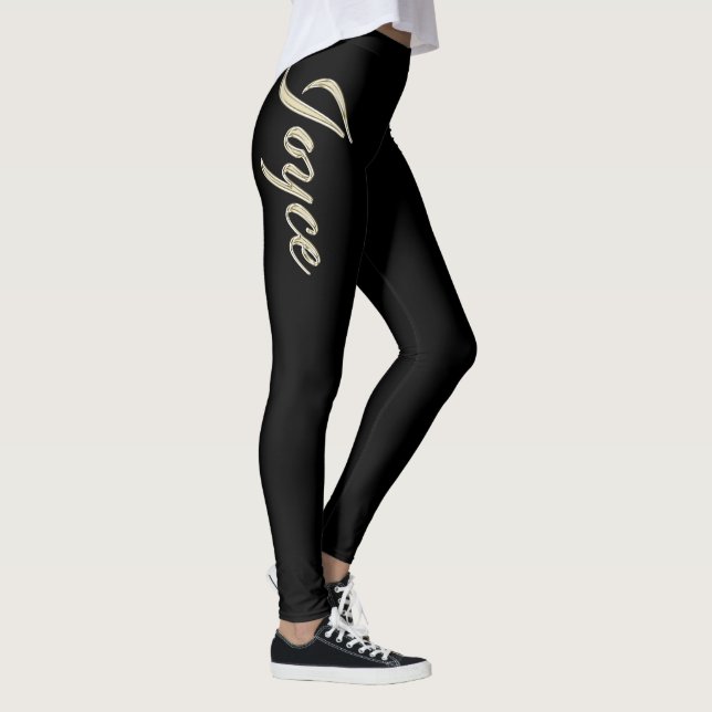 Joyce white gold Handwriting trousers Leggings (Right)