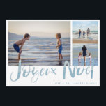 Joyeaux Noel Beach Photo Christmas Holiday Card<br><div class="desc">Family three photo collage "Joyeux Noel" beach design holiday card. Customised with three of your favourite photos,  greeting and family name.</div>