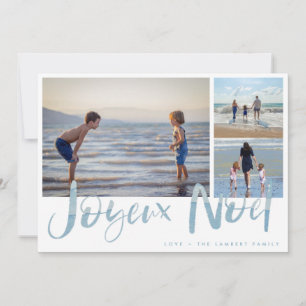 Joyeaux Noel Beach Photo Christmas Holiday Card