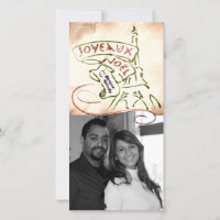Joyeaux Noël Eiffel Tower Christmas Photo Card